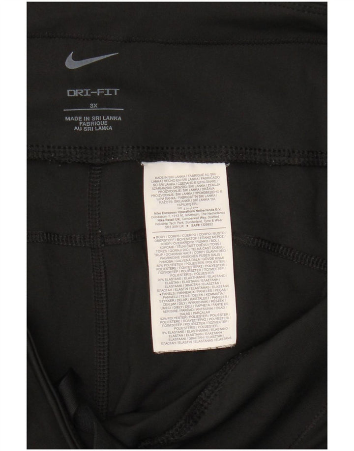 Nike Damen Dri Fit Capri Leggings UK 22 3XL Schwarz Polyester