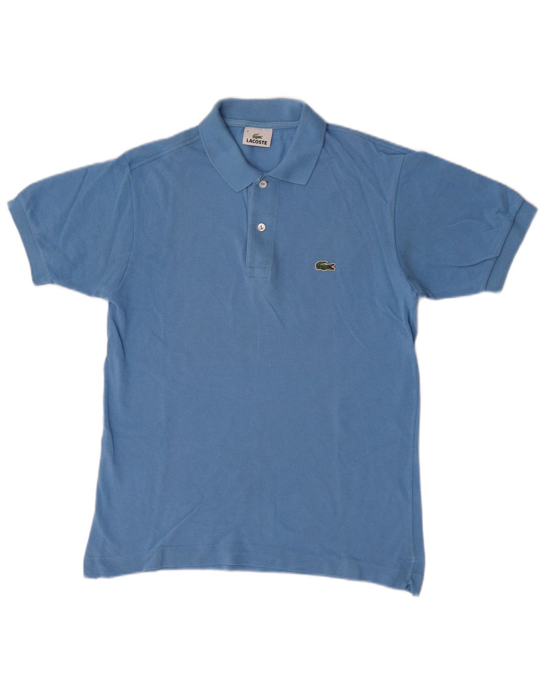 Lacoste Herren-Poloshirt, Größe 3, klein, blaue Baumwolle