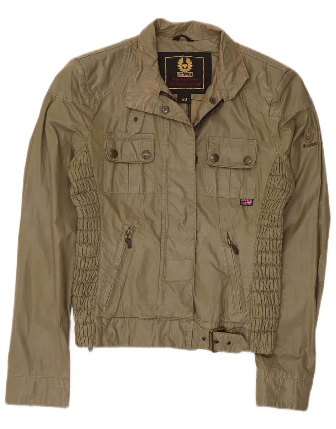 Belstaff Damen Utility Jacke IT 40 Small Khaki Baumwolle