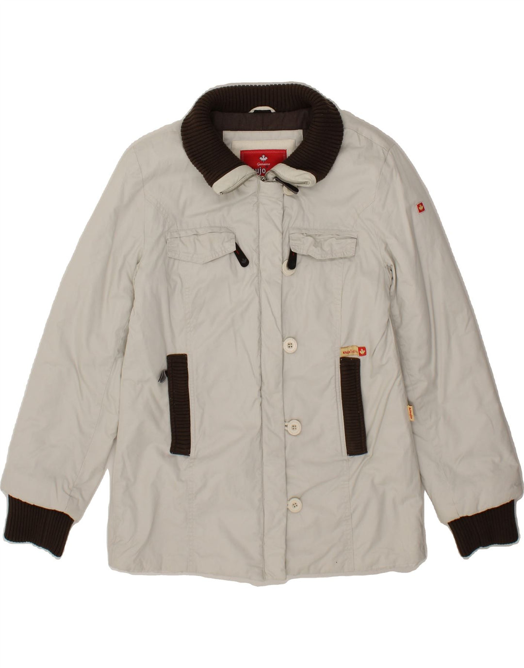 KHUJO Womens Windbreaker Jacket UK 18 XL Grey Cotton Vintage KHUJO and Second-Hand KHUJO from Messina Hembry 