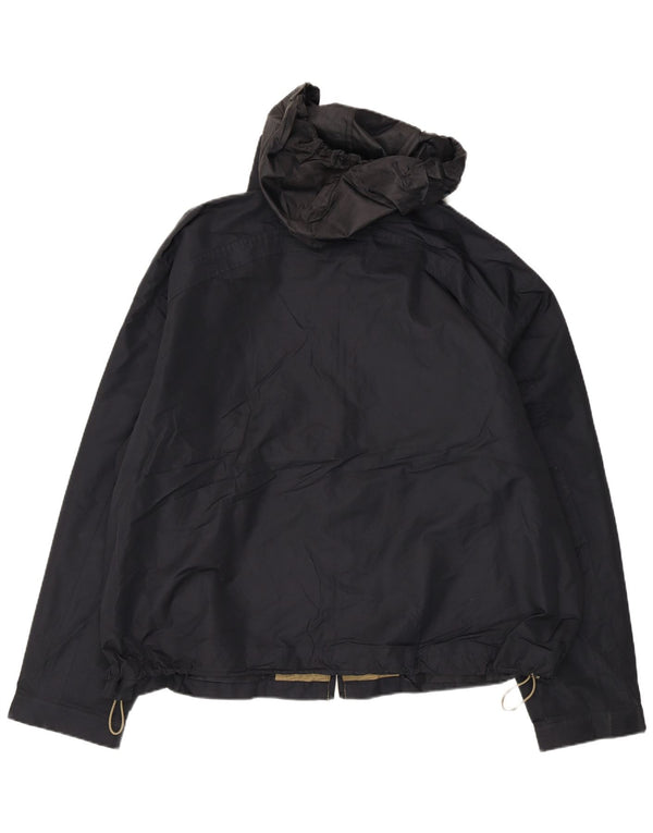 London Fog Herren-Regenjacke mit Kapuze, UK 44, 2XL, schwarzes Polyester