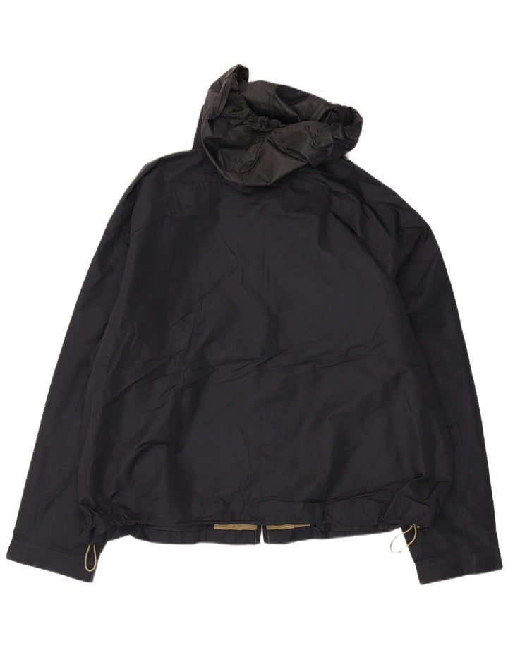 London Fog Herren-Regenjacke mit Kapuze, UK 44, 2XL, schwarzes Polyester