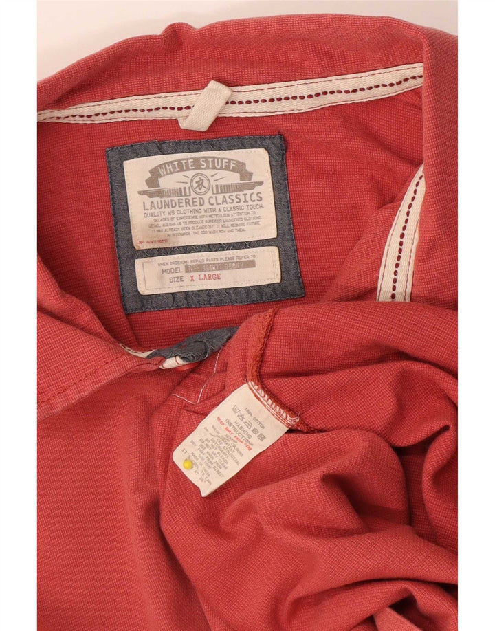 White Stuff Herren-Poloshirt XL, rote Baumwolle