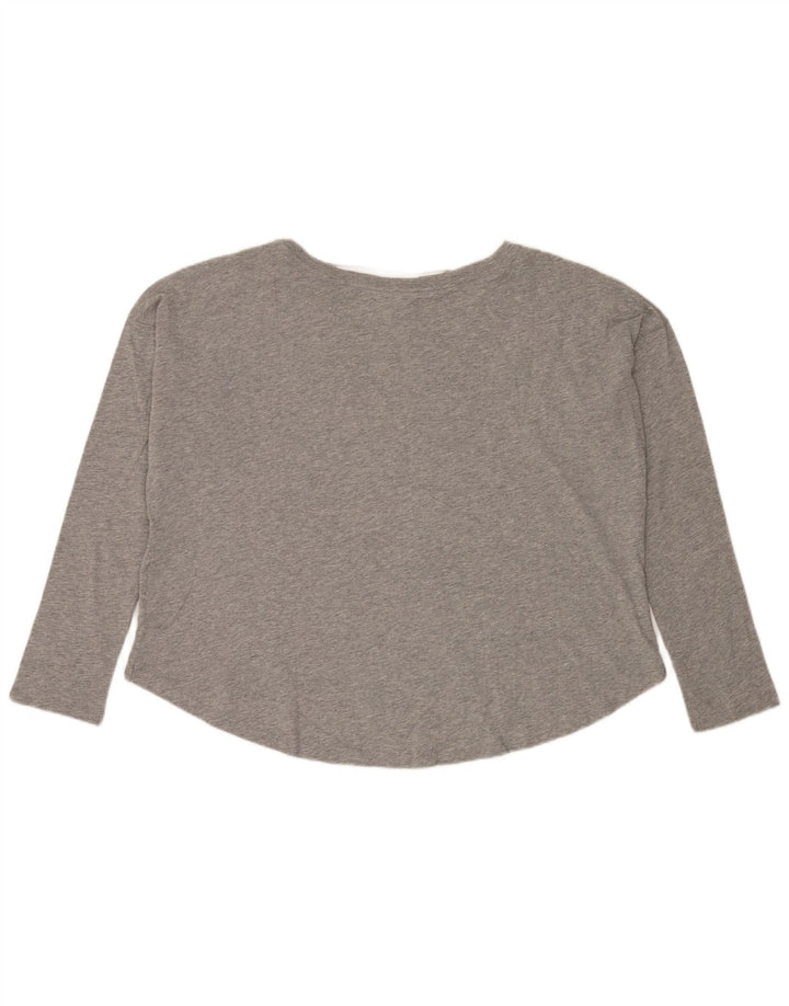 Nike Womens Crop Oversized Graphic Top Langarm UK 18 XL Grau meliert