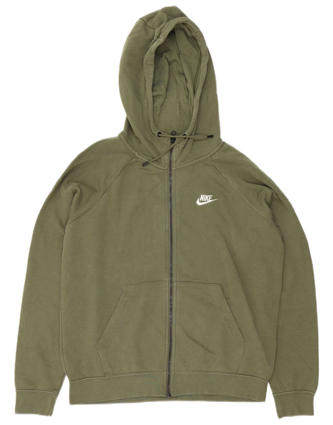 Nike Herren-Kapuzenpullover mit Reißverschluss, mittelgrüne Baumwolle