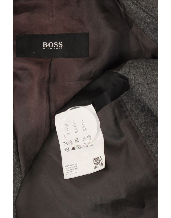 Hugo Boss Herrenmantel EU 50 Große graue Schurwolle