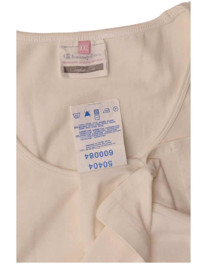 CHAMPION Damen Comfort Fit T-Shirt Top UK 20 2XL Weiße Baumwolle