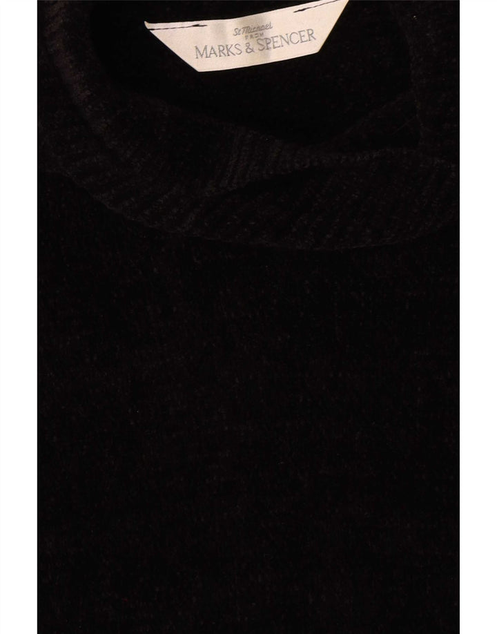 Marks & Spencer Damen Kurzarm-Pulloverkleid UK 12 Medium Schwarz
