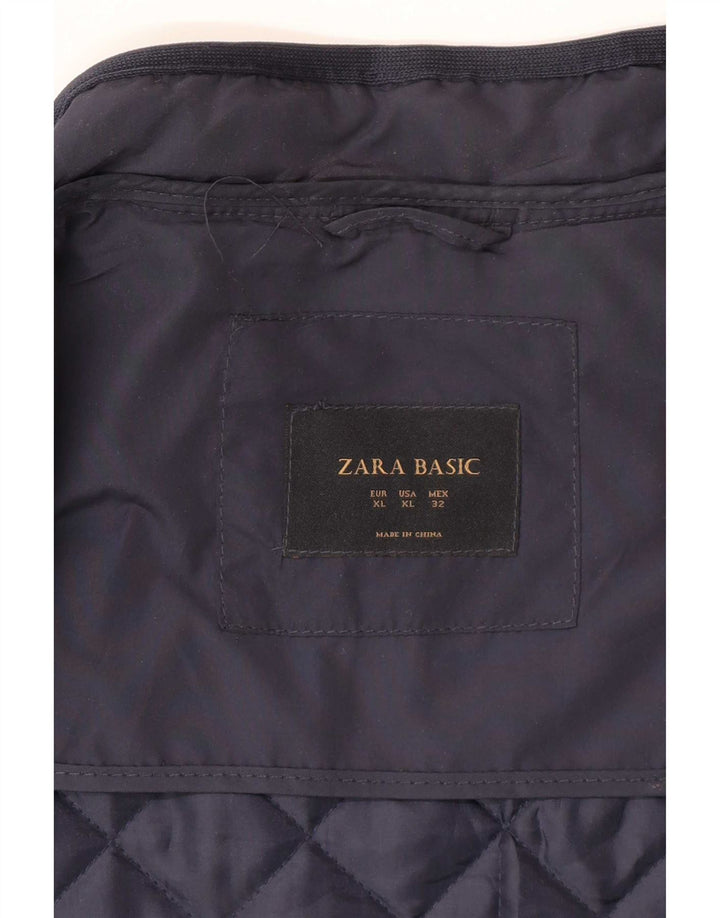 Zara Damen Steppweste UK 18 XL Marineblau