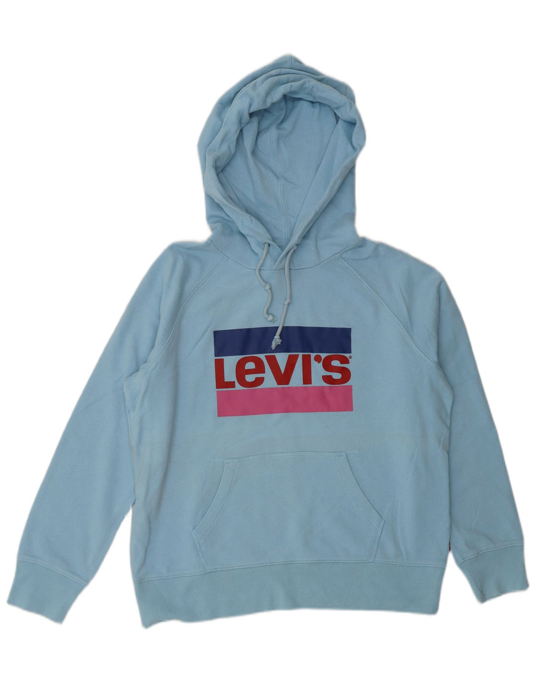 LEVI'S Damen-Pullover mit übergroßem grafischem Kapuzenpullover, Gr. 10, Größe S, Blau, Baumwolle