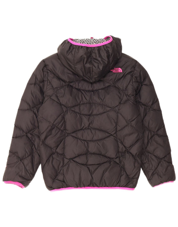 The North Face Wende-Wattierungsjacke mit Kapuze für Mädchen, 10–11 Jahre, Schwarz
