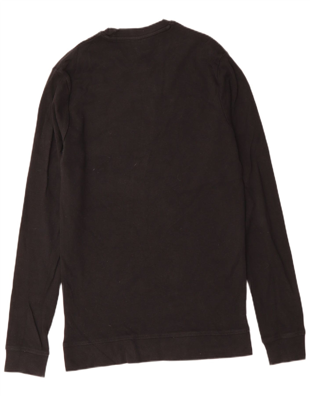 HUGO BOSS Damen Top Langarm UK 14 Große schwarze Baumwolle