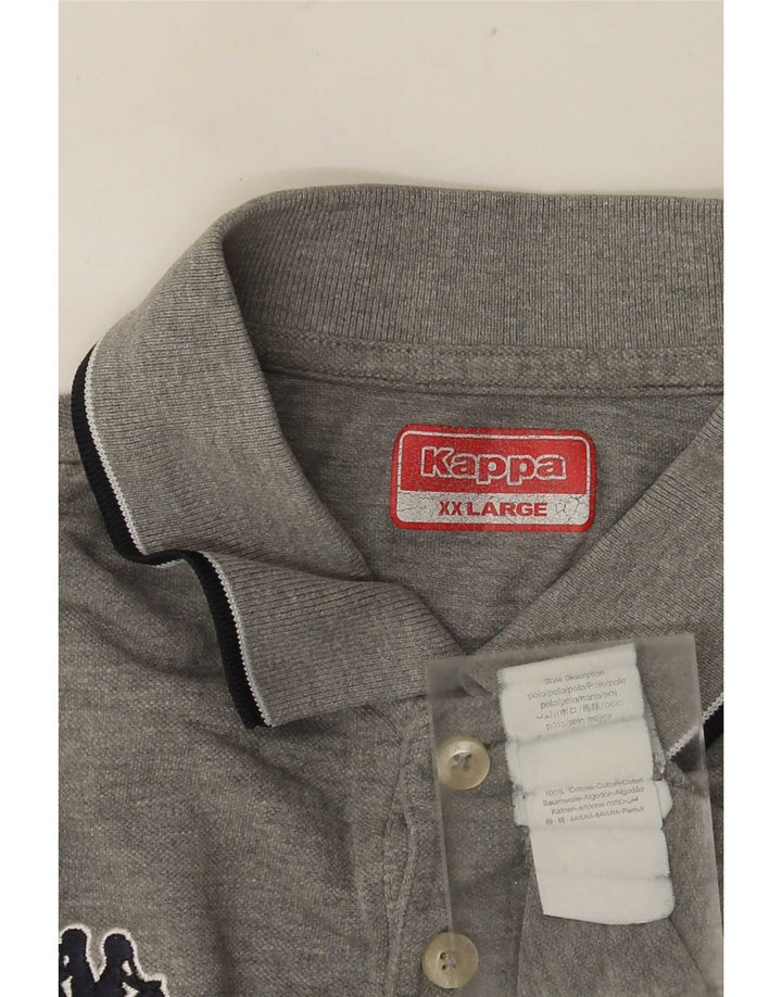 Kappa Herren Poloshirt 2XL grau gestreift aus Baumwolle