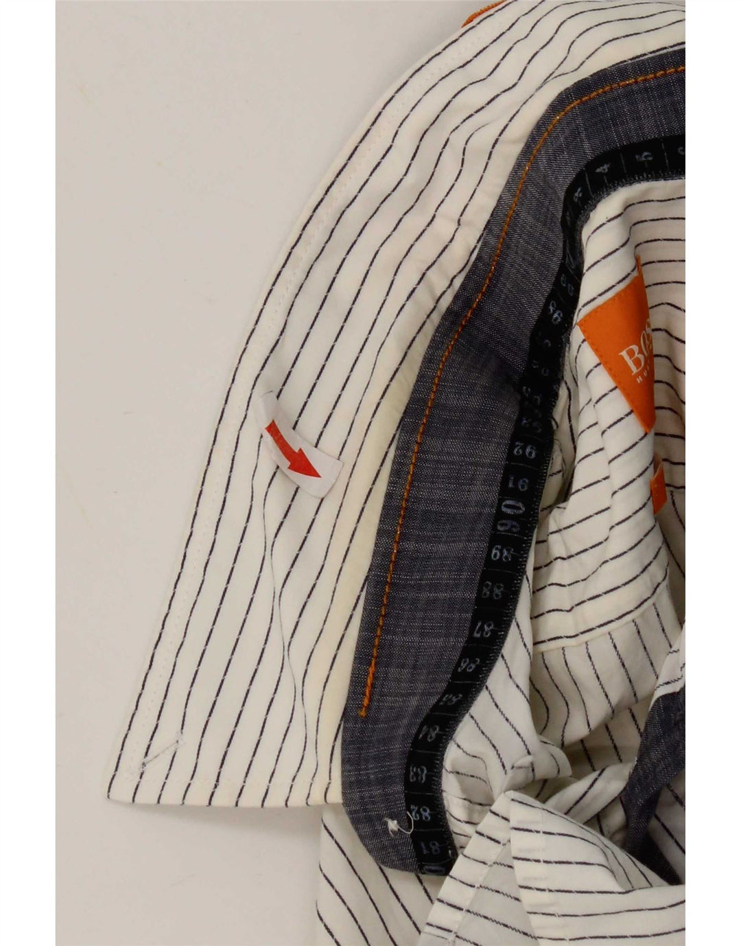 Hugo Boss Slim-Fit-Hemd für Damen aus mittelweißer Nadelstreifen-Baumwolle