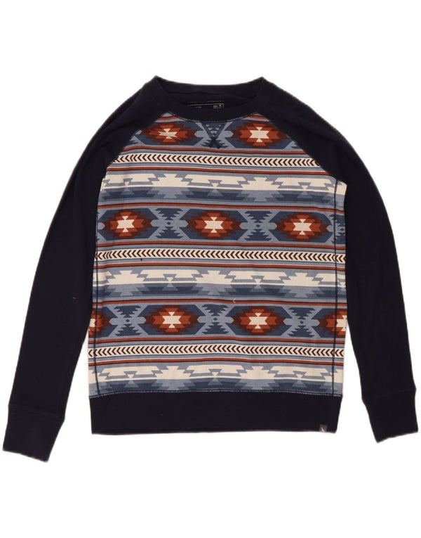 Eddie Bauer Womens Sweatshirt Jumper UK 14 Medium Navy Blue Cotton