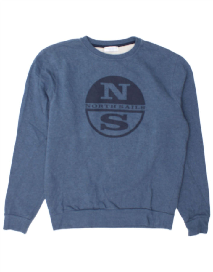 North Sails Herren-Sweatshirt mit Grafik, groß, aus blauer Baumwolle