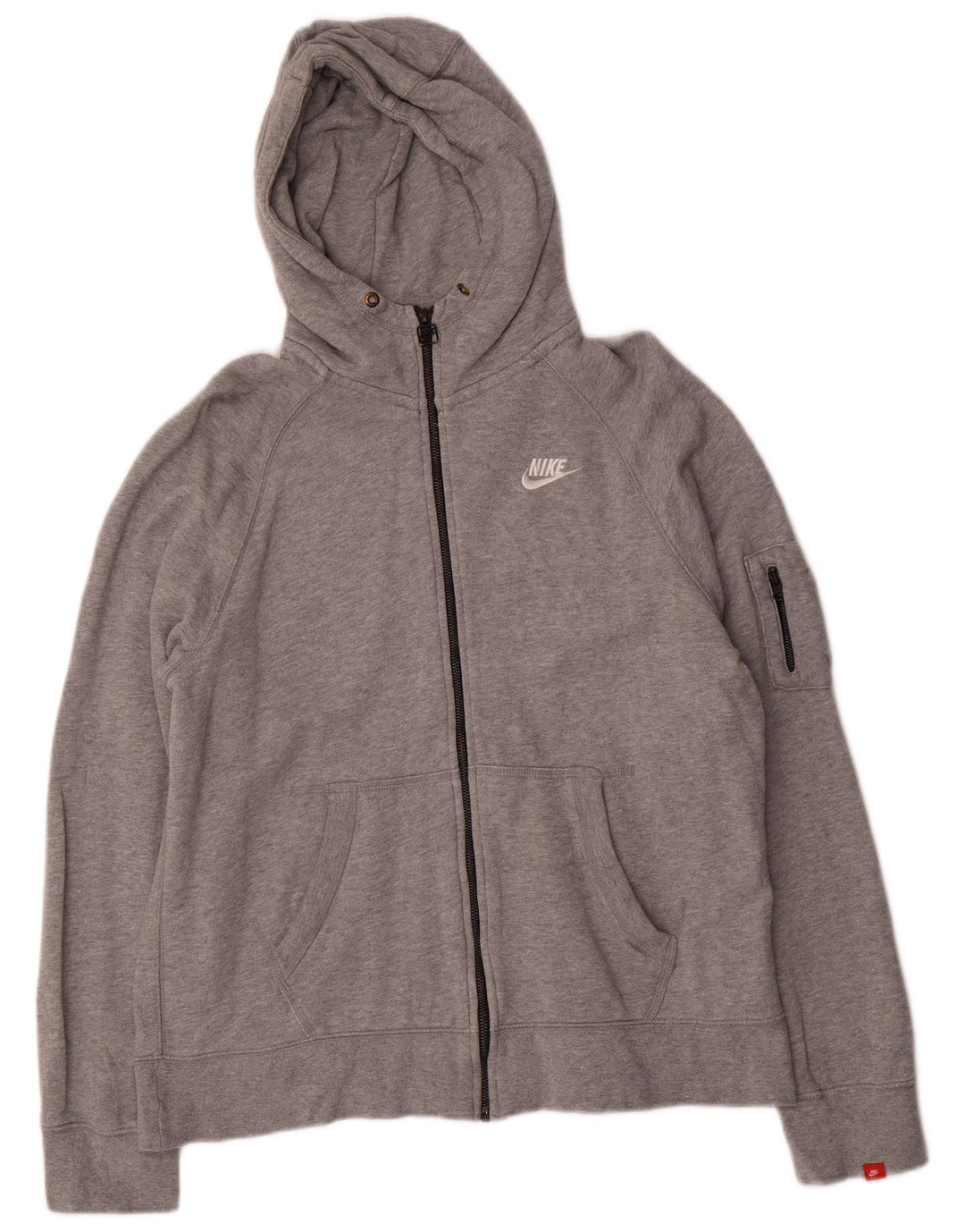 Nike Herren-Kapuzenpullover mit Reißverschluss, groß, graue Baumwolle