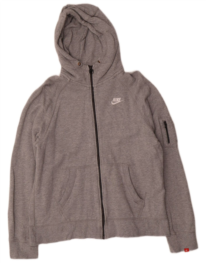 Nike Herren-Kapuzenpullover mit Reißverschluss, groß, graue Baumwolle