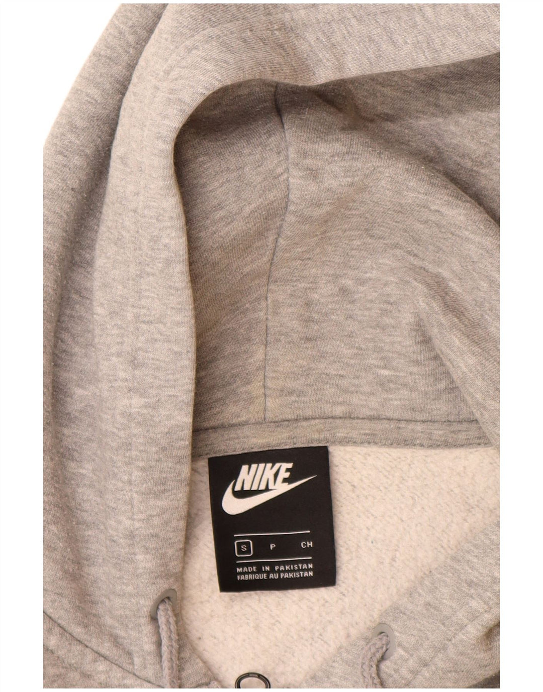 Nike Damen-Pullover mit übergroßem Reißverschluss und Kapuze, UK 10, Größe S, Grau, Baumwolle