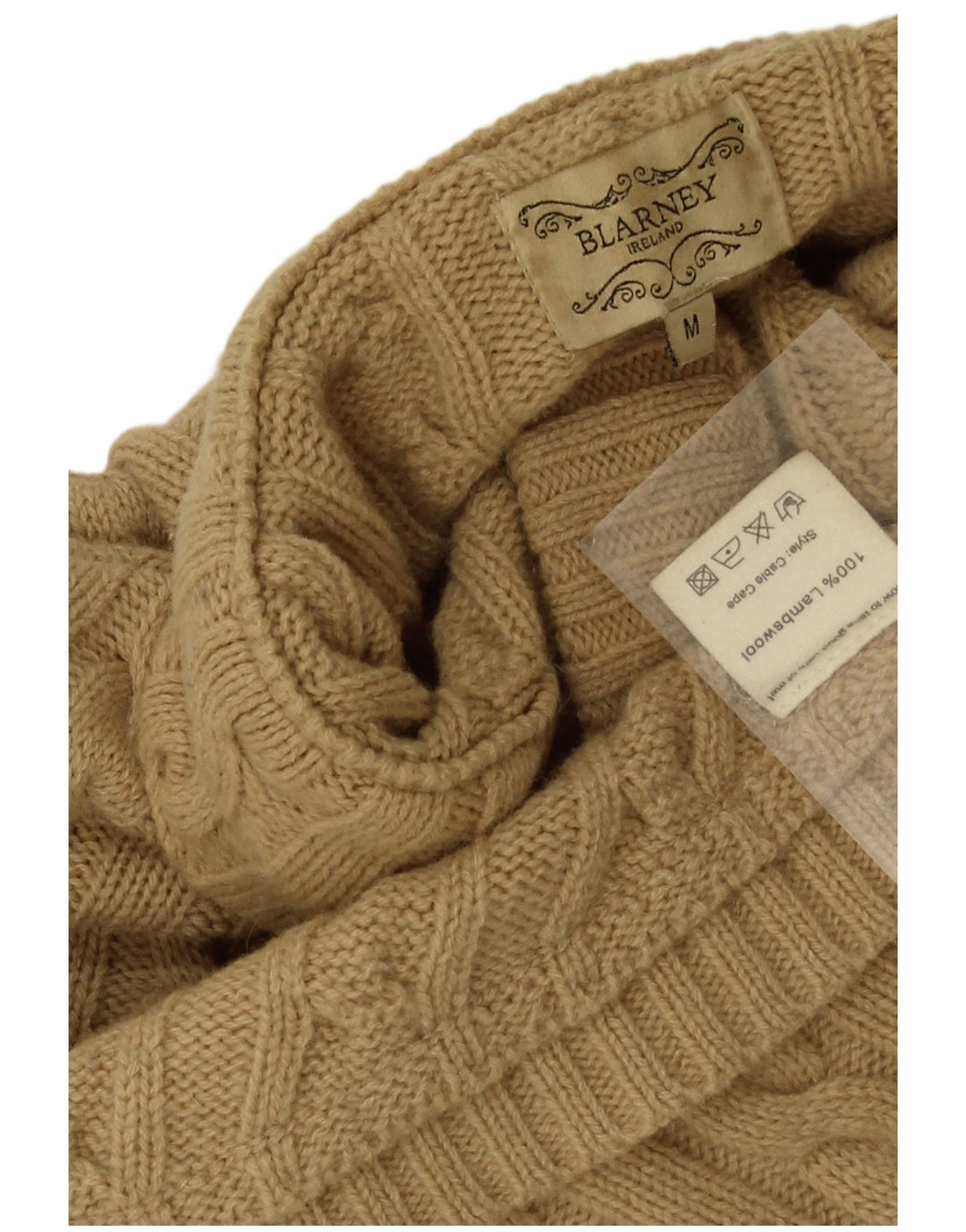 Blarney Damen Poncho-Pullover UK 14 Mittelbeige Lammwolle