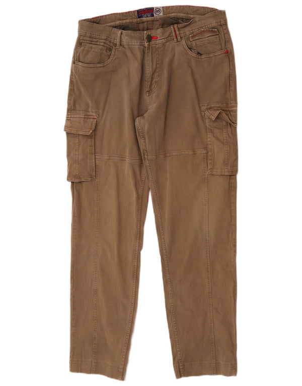 Mistral Herren gerade Cargohose IT 52 Large W36 L32 Beige Baumwolle