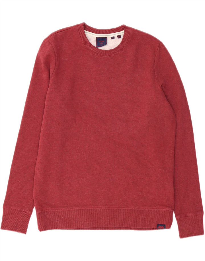 Superdry übergroßer Damen-Sweatshirt-Pullover, UK 10, Größe S, Burgunderrot, Baumwolle