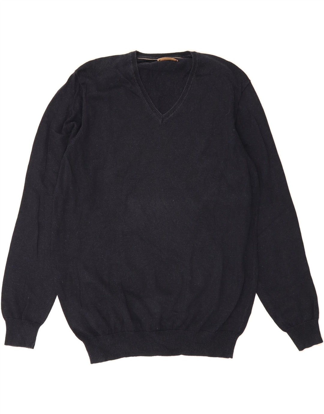 MASSIMO DUTTI Mens V-Neck Jumper Sweater XL Navy Blue Vintage Massimo Dutti and Second-Hand Massimo Dutti from Messina Hembry 