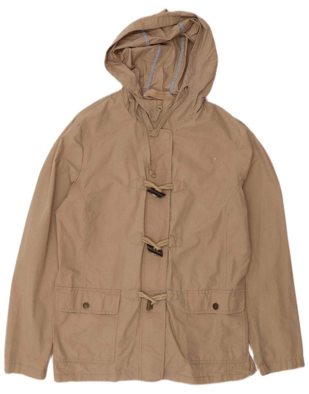 Fat Face Damen-Utility-Jacke mit Kapuze, UK 14, Größe L, Beige, Baumwolle