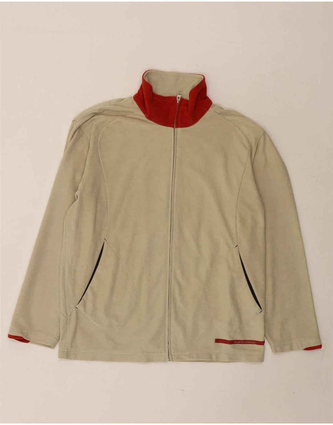 LOTTO Damen-Trainingsanzug-Oberteil in Übergröße, Gr. 10, Größe S, Beige, Farbblock