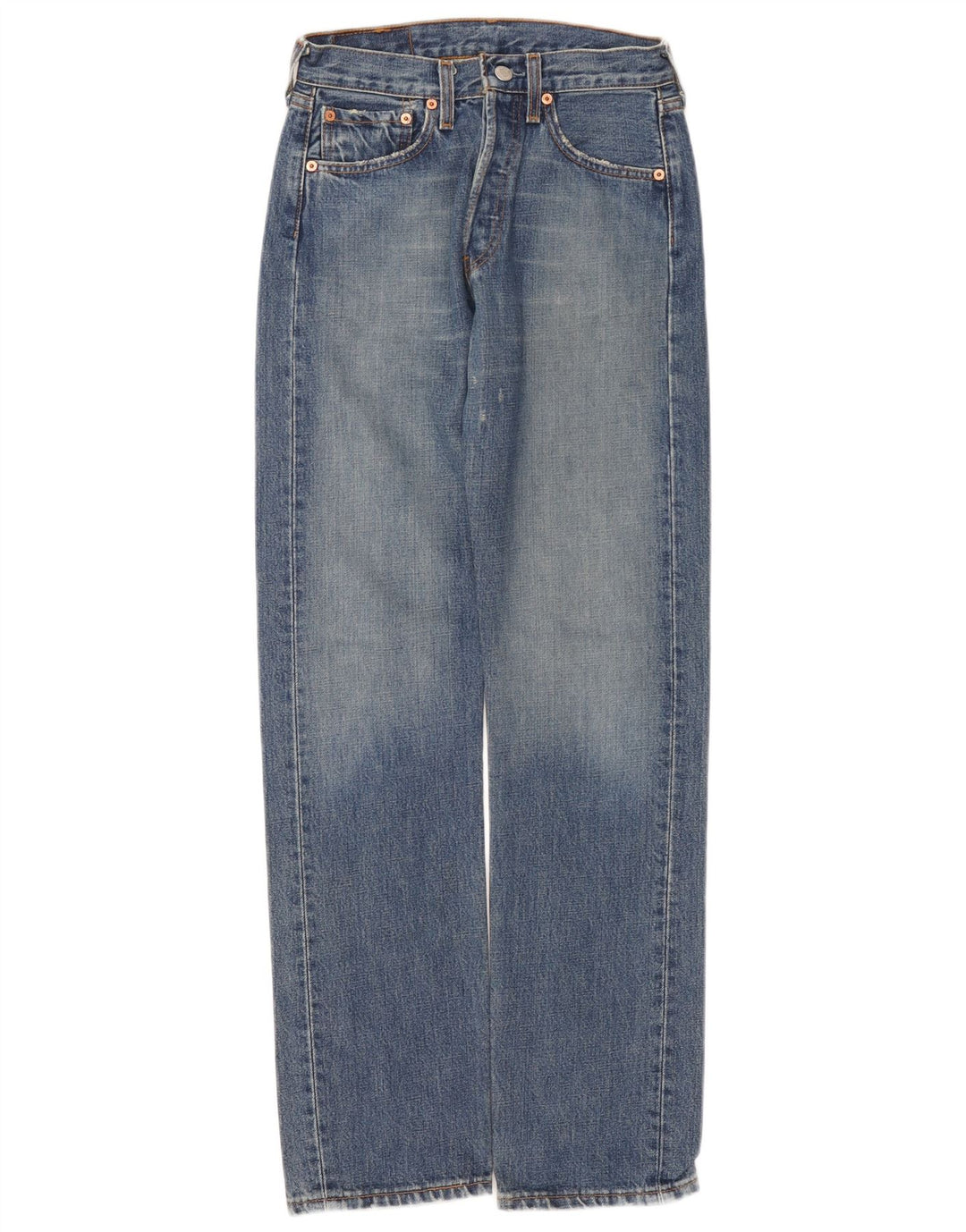 Levi's Herren 501 Distressed Straight Jeans W27 L32 Blaue Baumwolle
