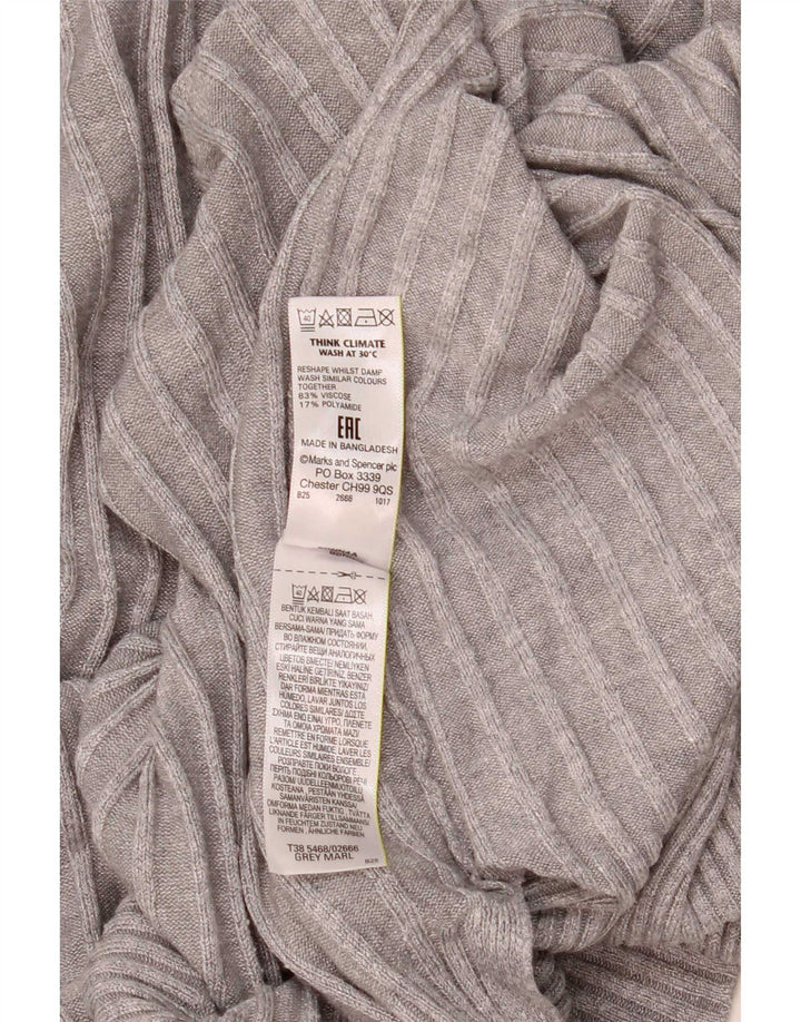 Marks & Spencer Damen Longline Open Cardigan Pullover UK 14 Mittelgrau