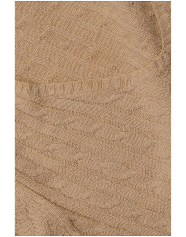 CREW CLOTHING Damen-Pullover mit V-Ausschnitt, UK 18, XL, cremefarbene Baumwolle