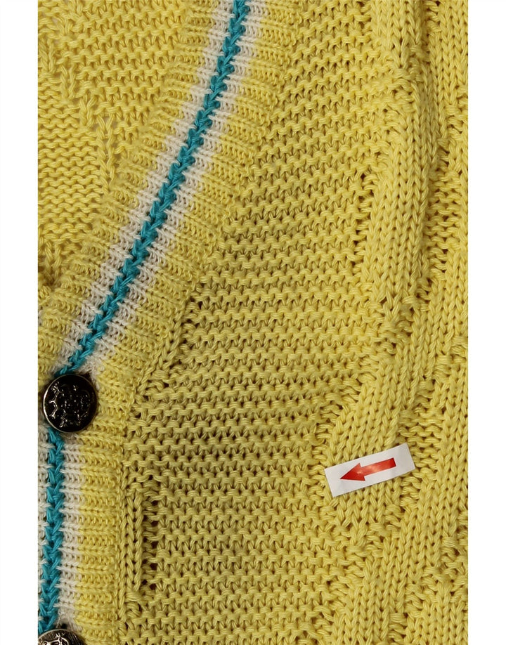 Vintage Herren Cardigan Pullover Mittelgelb