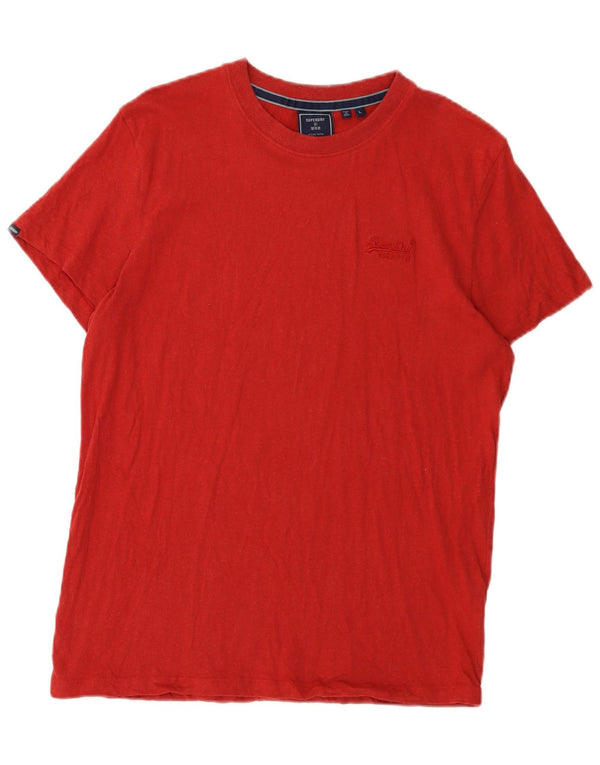 Superdry T-Shirt-Oberteil für Damen, groß, aus roter Baumwolle