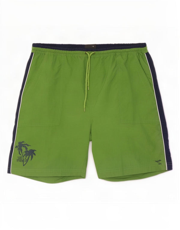 Diadora Mens Graphic Swimming Shorts 2XL Green Colourblock Nylon