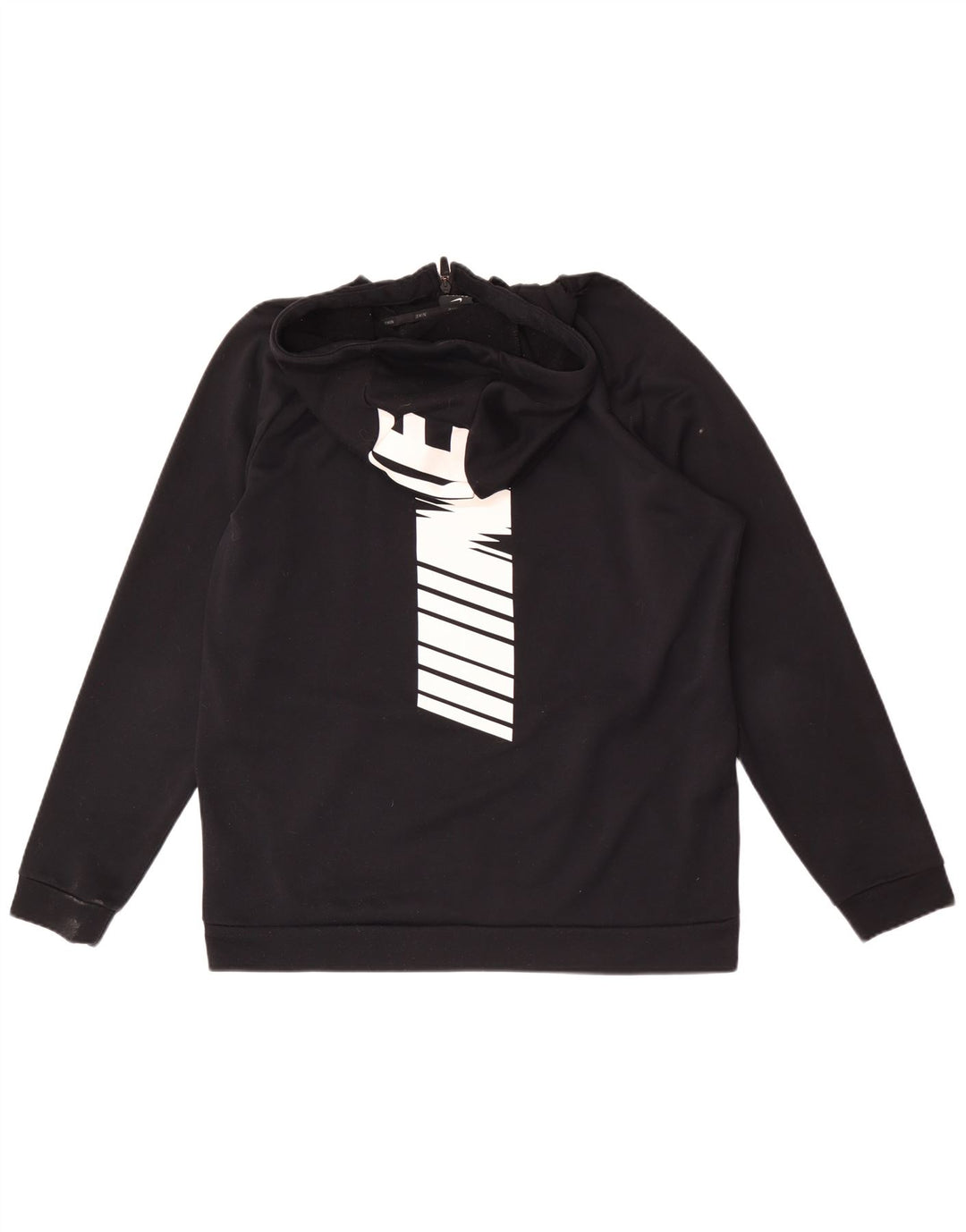 Nike Herren Dri Fit Graphic Zip Hoodie Pullover Großes schwarzes Polyester