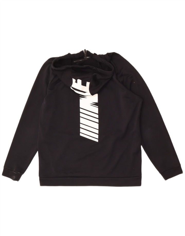 Nike Herren Dri Fit Graphic Zip Hoodie Pullover Großes schwarzes Polyester