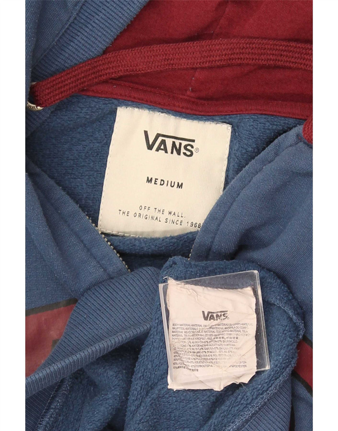 Vans Herren-Kapuzenpullover mit grafischem Reißverschluss, mittelblaue Baumwolle