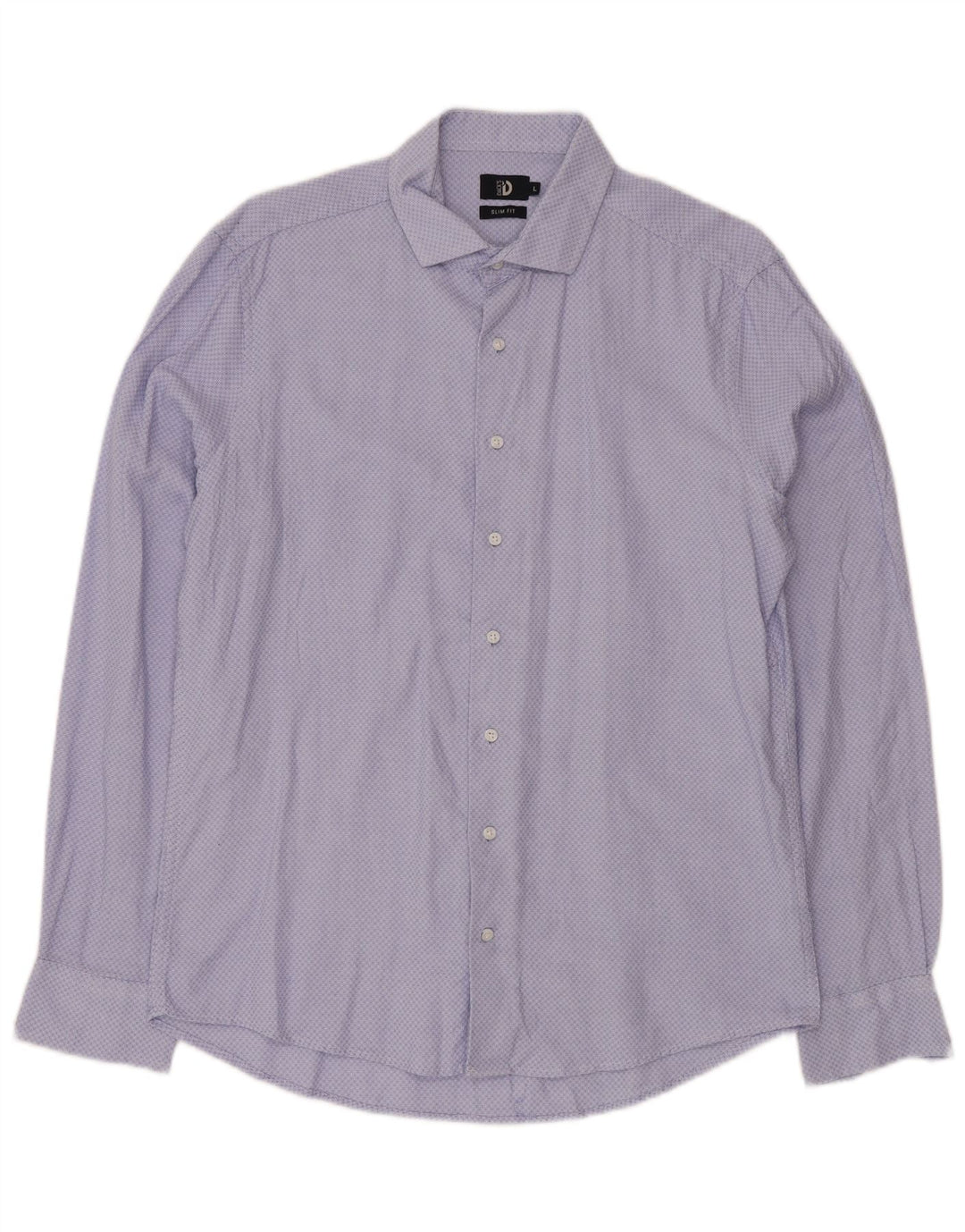 Dack's Slim-Fit-Hemd für Herren, Größe L, Blau, Argyle/Diamant-Baumwolle