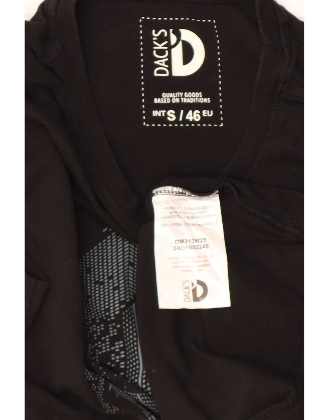 Dack's Herren-T-Shirt mit Grafik, Größe S, schwarze Baumwolle