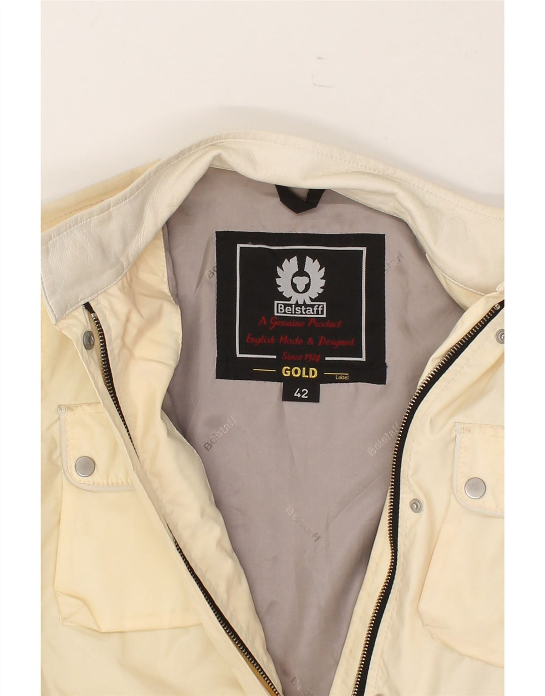 BELSTAFF Womens Utility Jacket EU 42 Large Off White Nylon Vintage Belstaff and Second-Hand Belstaff from Messina Hembry 