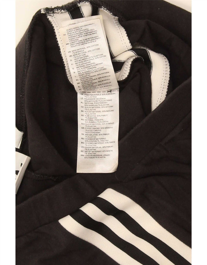 Adidas Damen Leggings UK 10 Small Schwarz Baumwolle