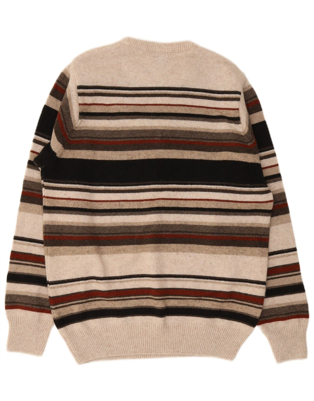 Vintage Herren Pullover mit Rundhalsausschnitt, mittelgroß, mehrfarbig gestreift