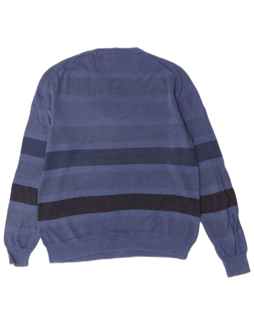 Kappa Herren-Pullover mit Rundhalsausschnitt, klein, blau gestreift, Baumwolle