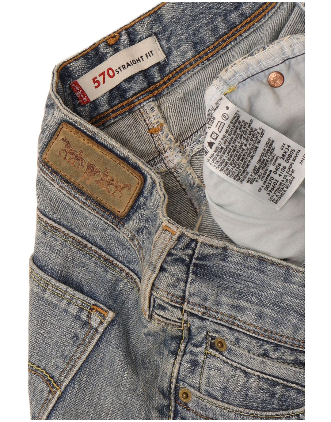 Levi's Damen 570 Straight Jeans W28 L30 Blaue Baumwolle
