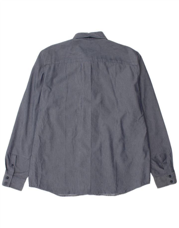 LEVI'S Mens Sta-Prest Shirt XL Blue Cotton