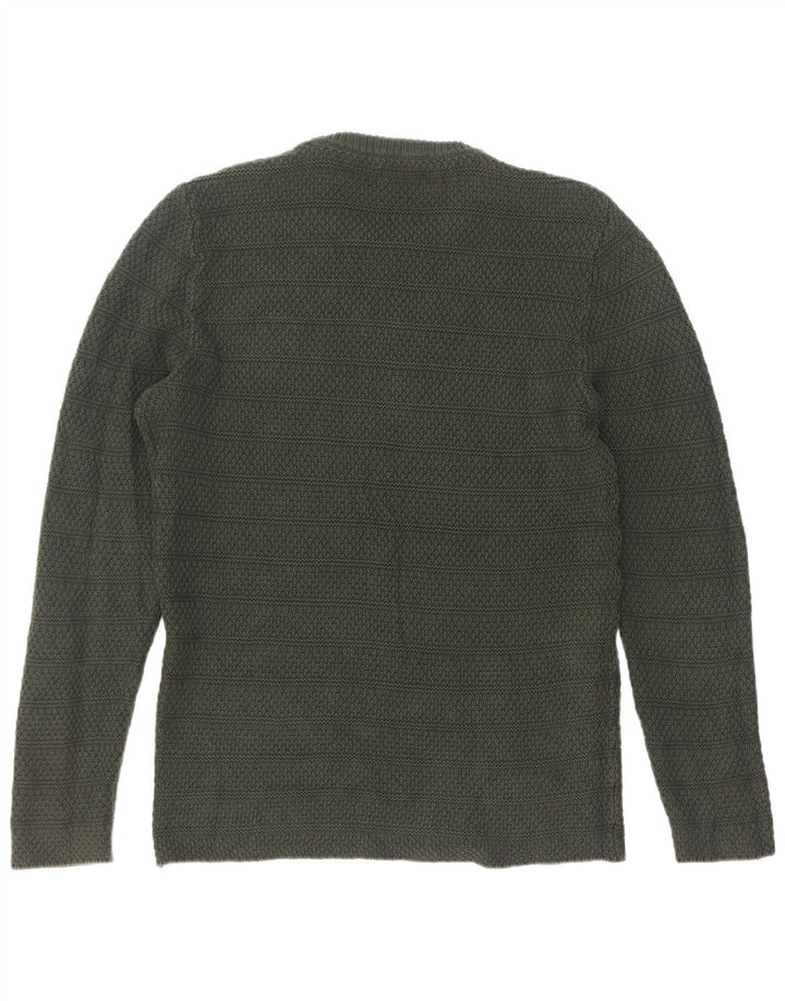 Zara Herren-Pullover mit Rundhalsausschnitt, Größe L, Grün