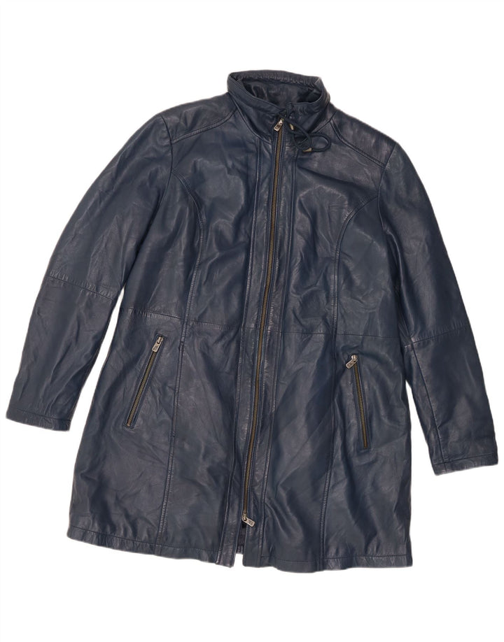 Jilani Herren-Ledermantel mit lockerer Passform, EU 44, XS, Marineblau