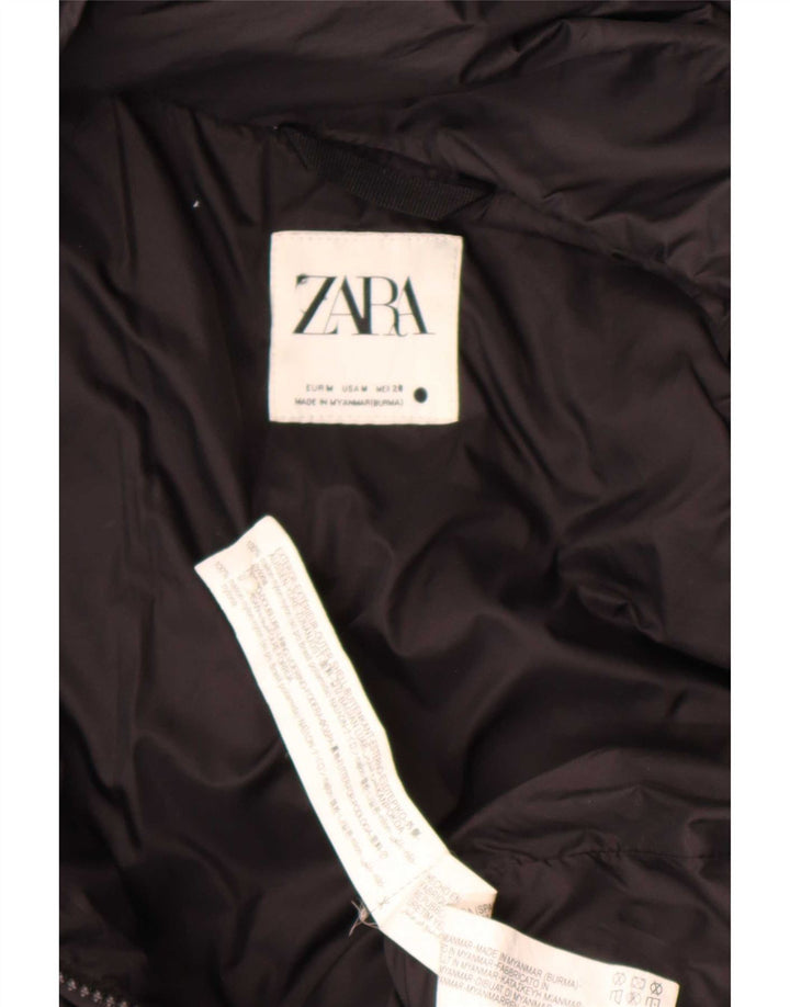 Zara Damen-Jacke mit Kapuze, gepolstert, UK 14, Mittelschwarzes Nylon