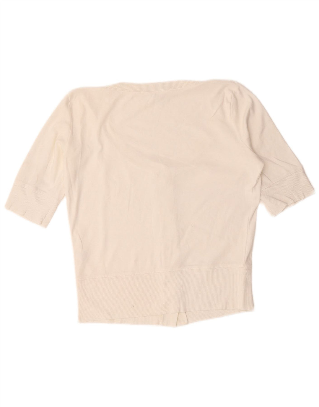 Marks & Spencer Damen-Cardigan mit kurzen Ärmeln, Gr. 12, Mittelweiß